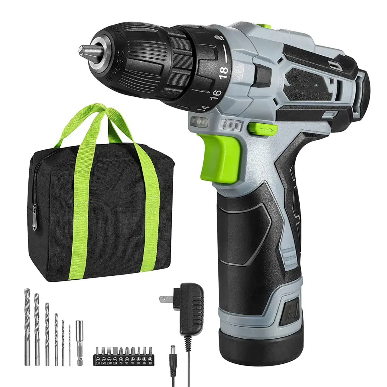 12V Electric Cordless Drill Driver Kit 3/8