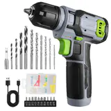 8V Cordless Drill Driver Set with 53pcs Bit Set, 2.0Ah Electric Drill Kit with 3/8