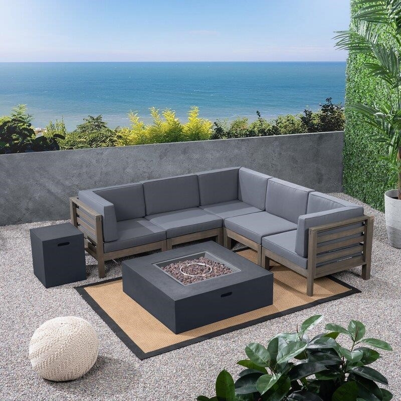 Patson Solid Wood 4 - Person Seating Group with Cushions