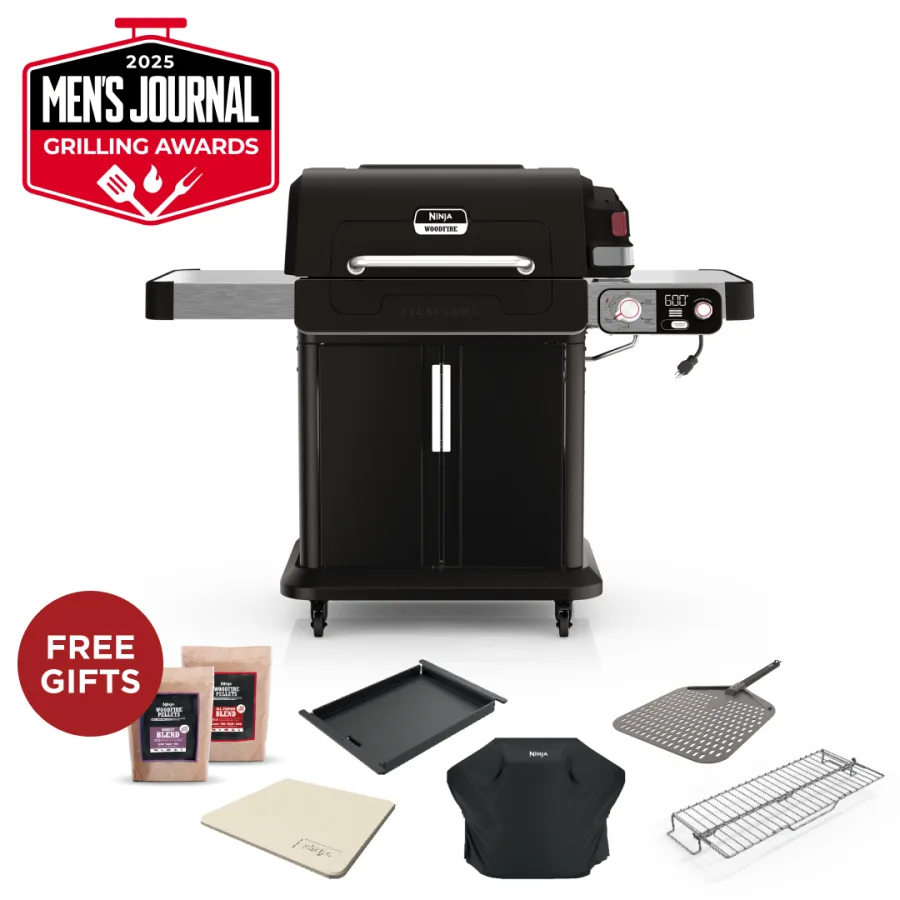 Ninja™ FlexFlame™ Propane Grill & Outdoor Cooking System 5-in-1 Cooking Bundle (Black)