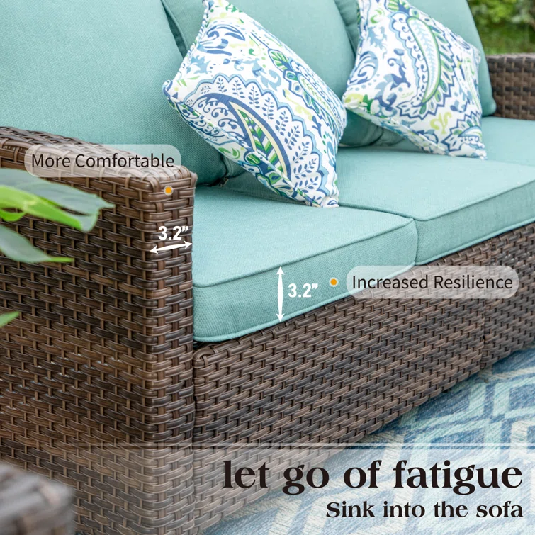 Argyri Stylish Wicker Outdoor Patio Sofa & All-Weather Rattan