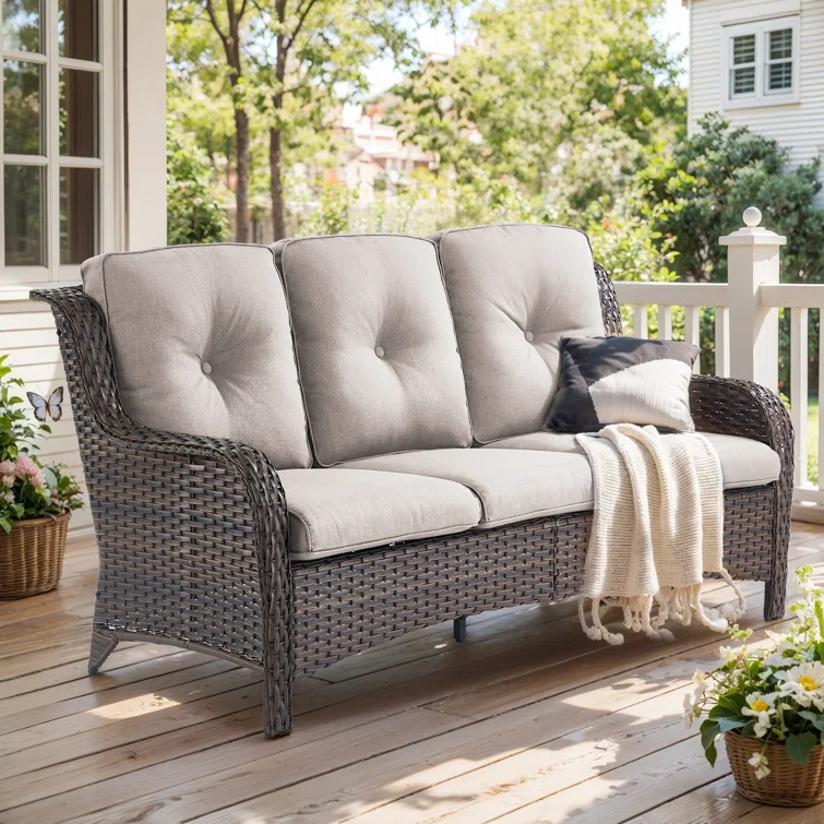 Carolina 75'' Polyethylene (PE) Wicker Outdoor Patio Sofa