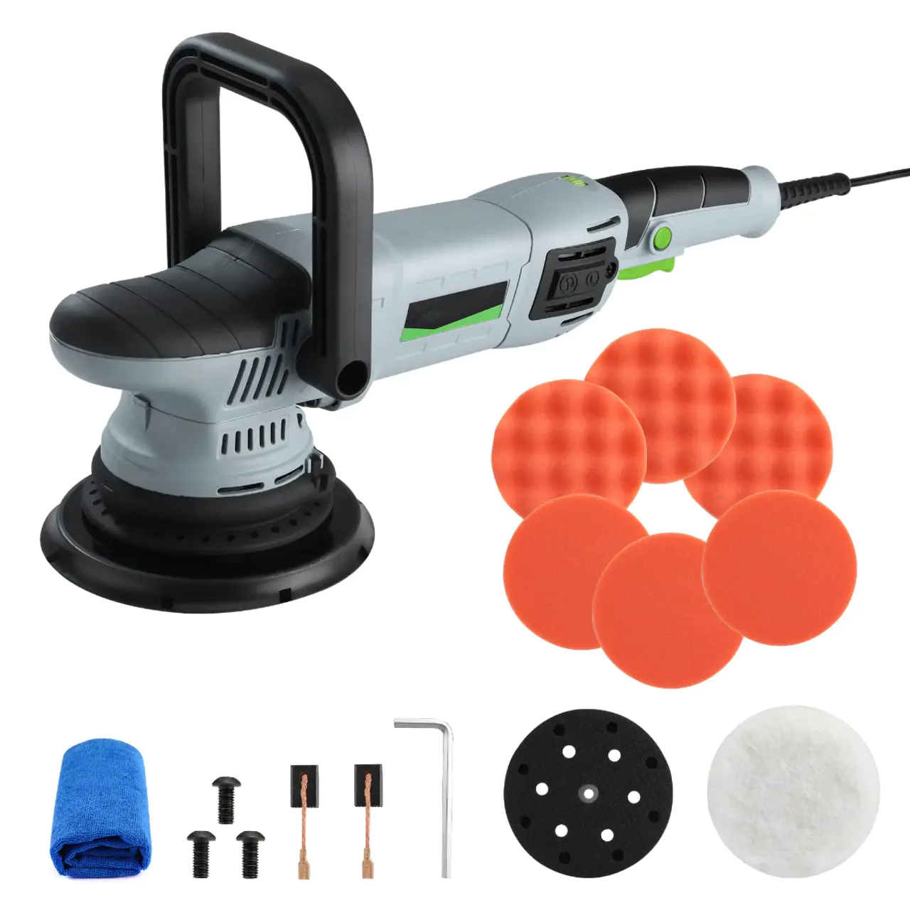 Buffer Polisher, 6-inch 1080W Dual Action Random Orbital Polish Kit