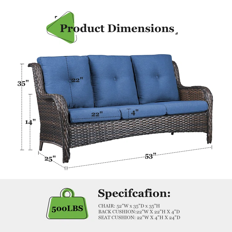 Carolina 75'' Polyethylene (PE) Wicker Outdoor Patio Sofa