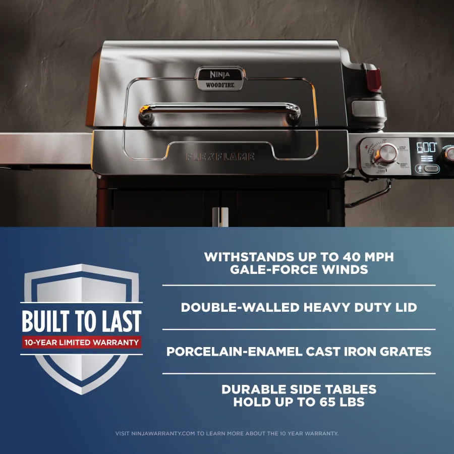 Ninja™ FlexFlame™ Propane Grill & Outdoor Cooking Essentials (Stainless Steel)